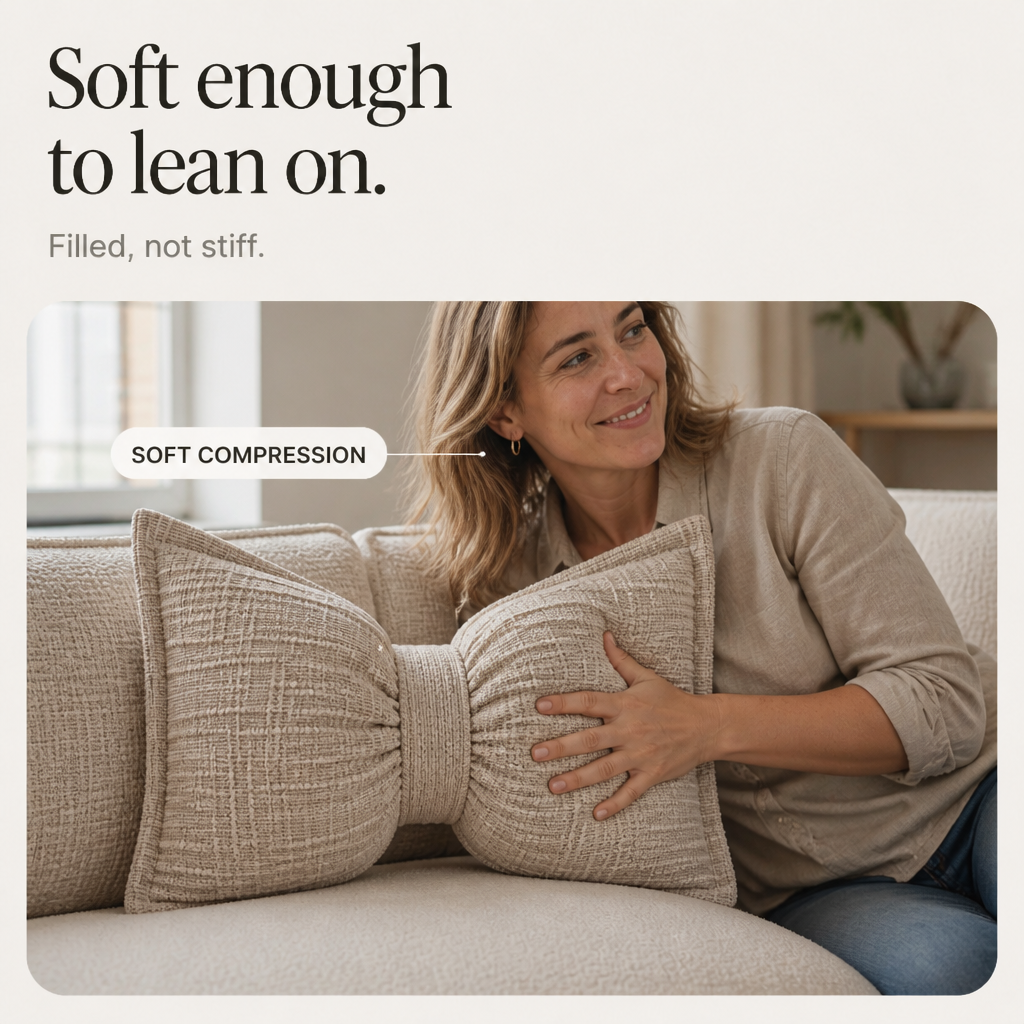Bowsoft – Chenille Look Bow-Shaped Throw Pillow