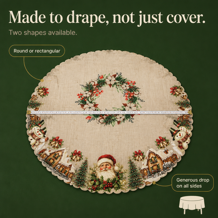 Noelora – Embossed Christmas Print Tablecloth