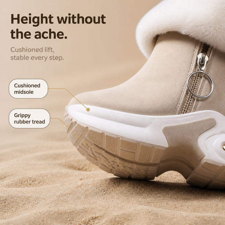 CozyLift – Plush-Cuff Zip-Up Ankle Boots
