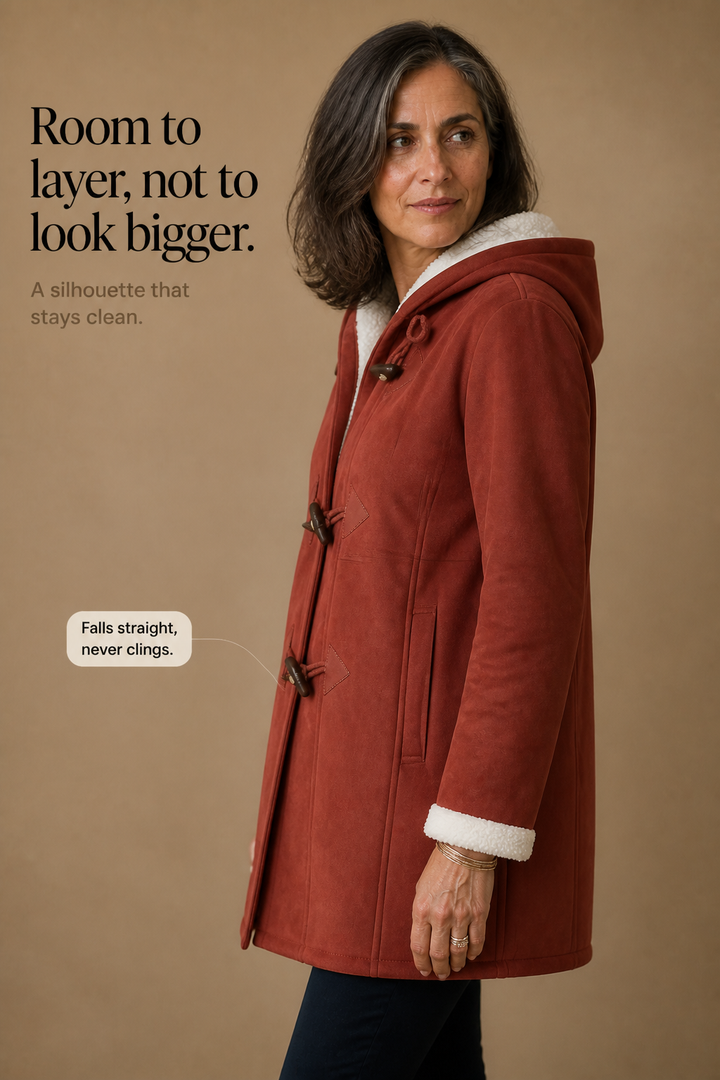 Suedeluxe – Hooded Faux Suede Coat With Plush Lining