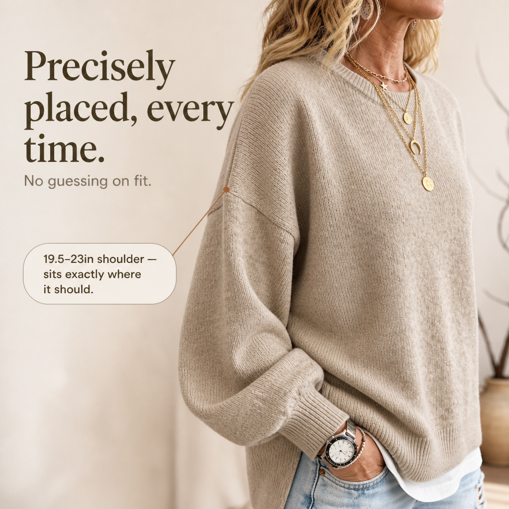 Wearbella – Drop-Shoulder Lantern Sleeve Chunky Knit Sweater