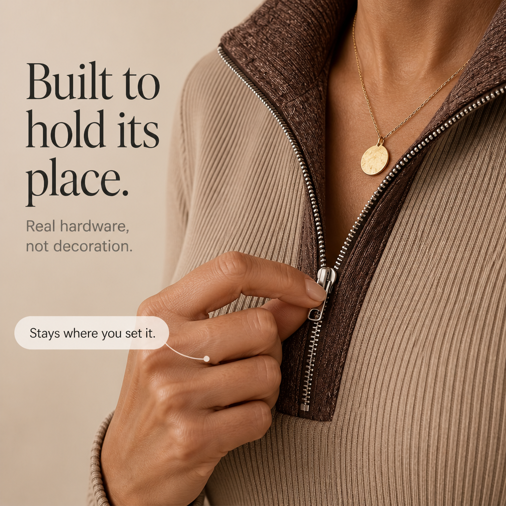 Ribvia – Contrast-Trim Quarter-Zip Mock Neck Sweater