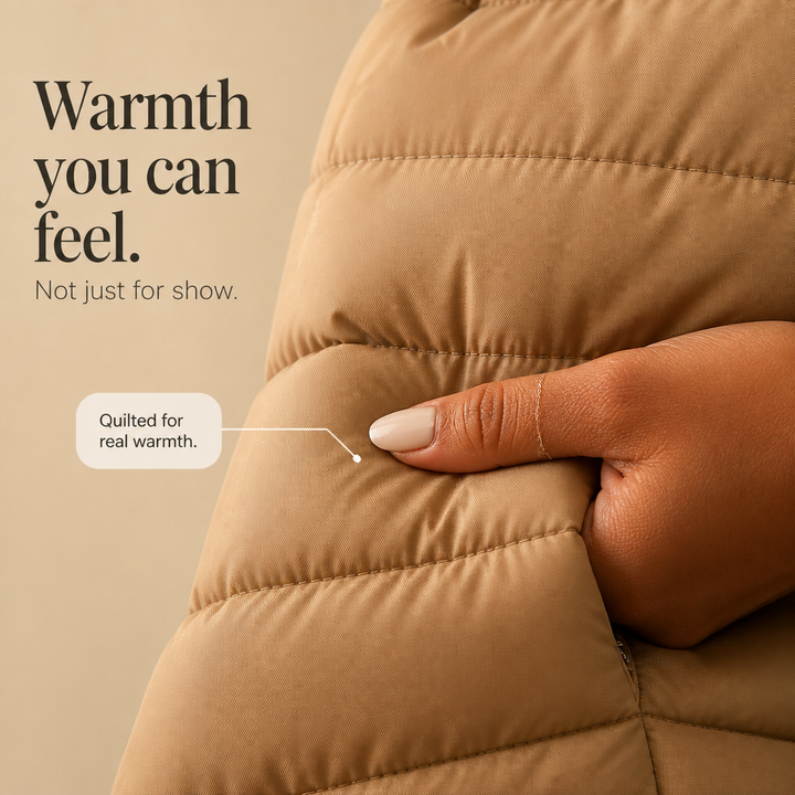 Coeza – Mixed-Media Quilted Puffer Knit-Sleeve Jacket