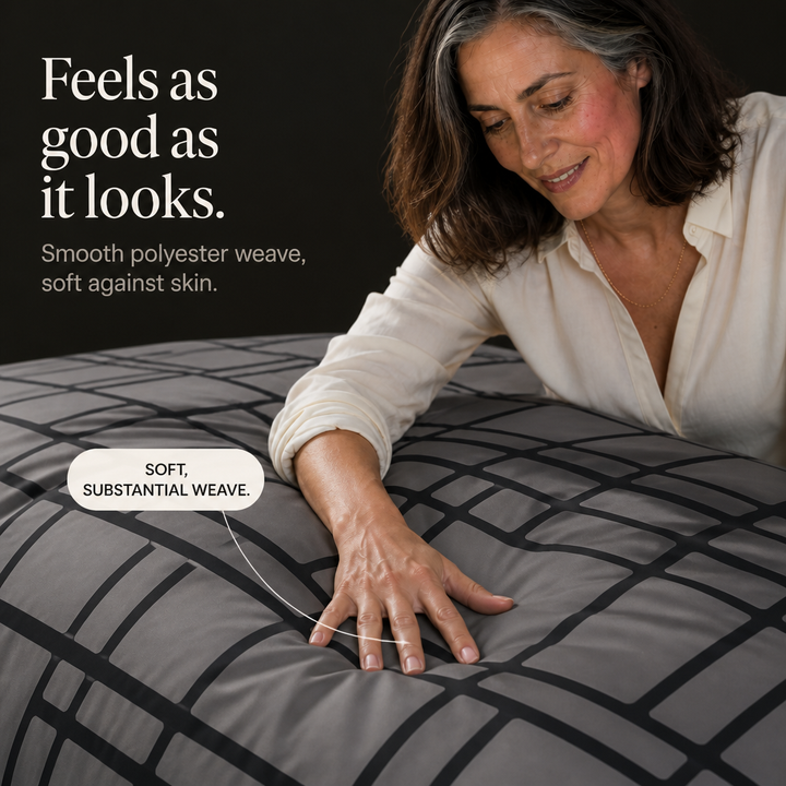 Linevue – Geometric Print Zippered Duvet Cover Set