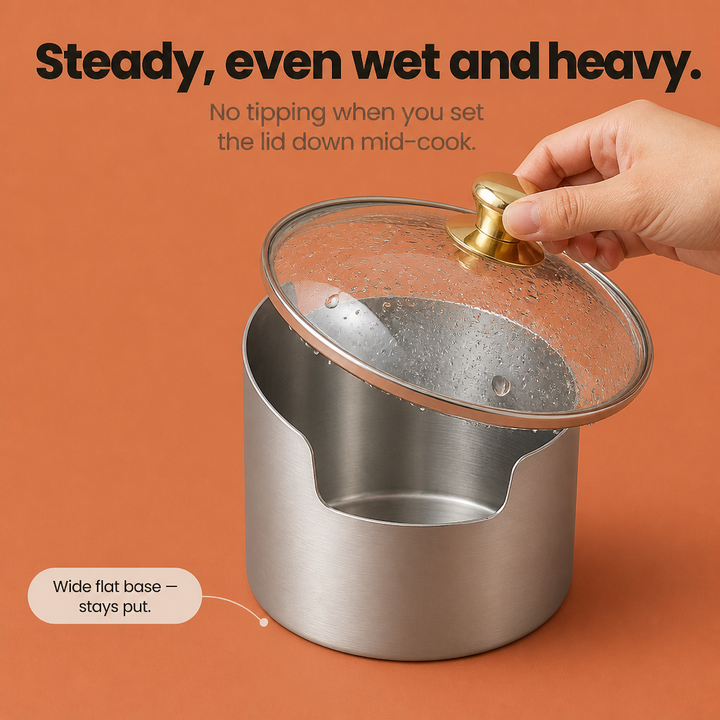 Rackly – Multi-Slot Steel Lid And Utensil Stand