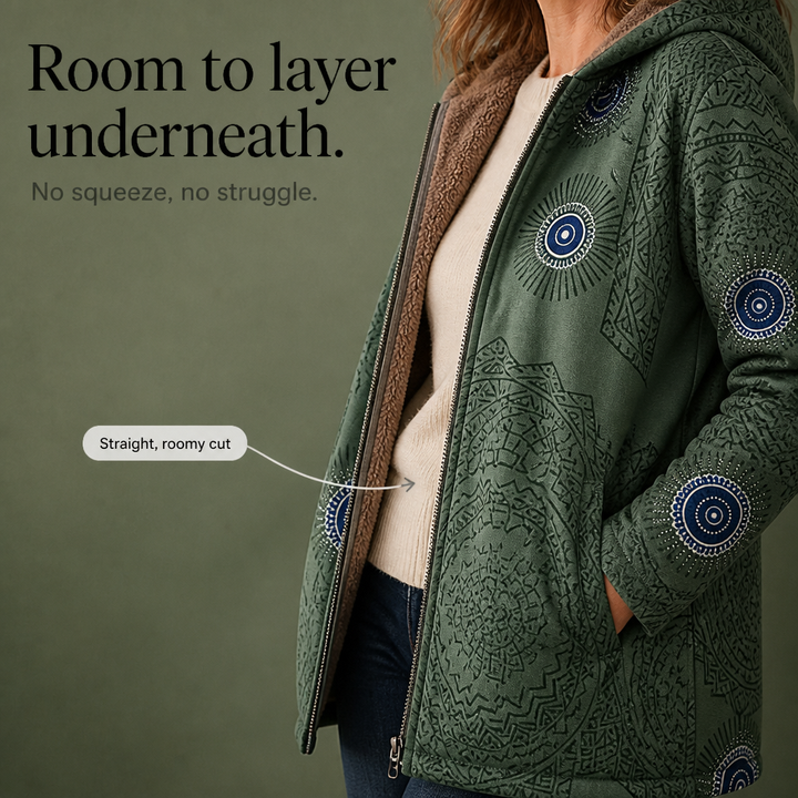 Leaf & Loom – Printed Hooded Winter Coat