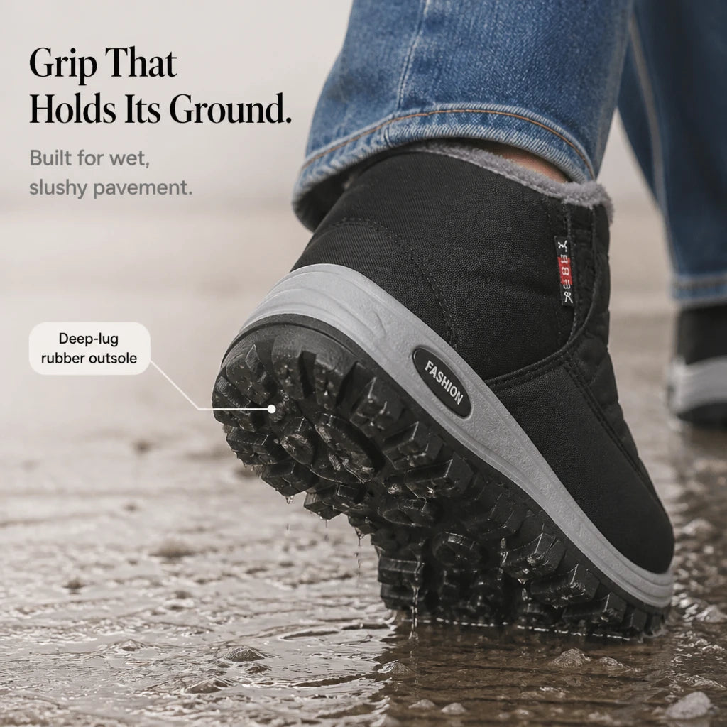 Snowelle – Fleece-Lined Padded Slip-On Ankle Boots