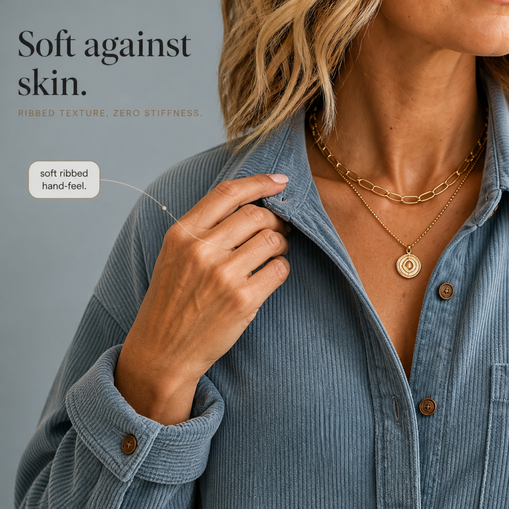 Cordella – Oversized Corduroy Button-Down Shirt