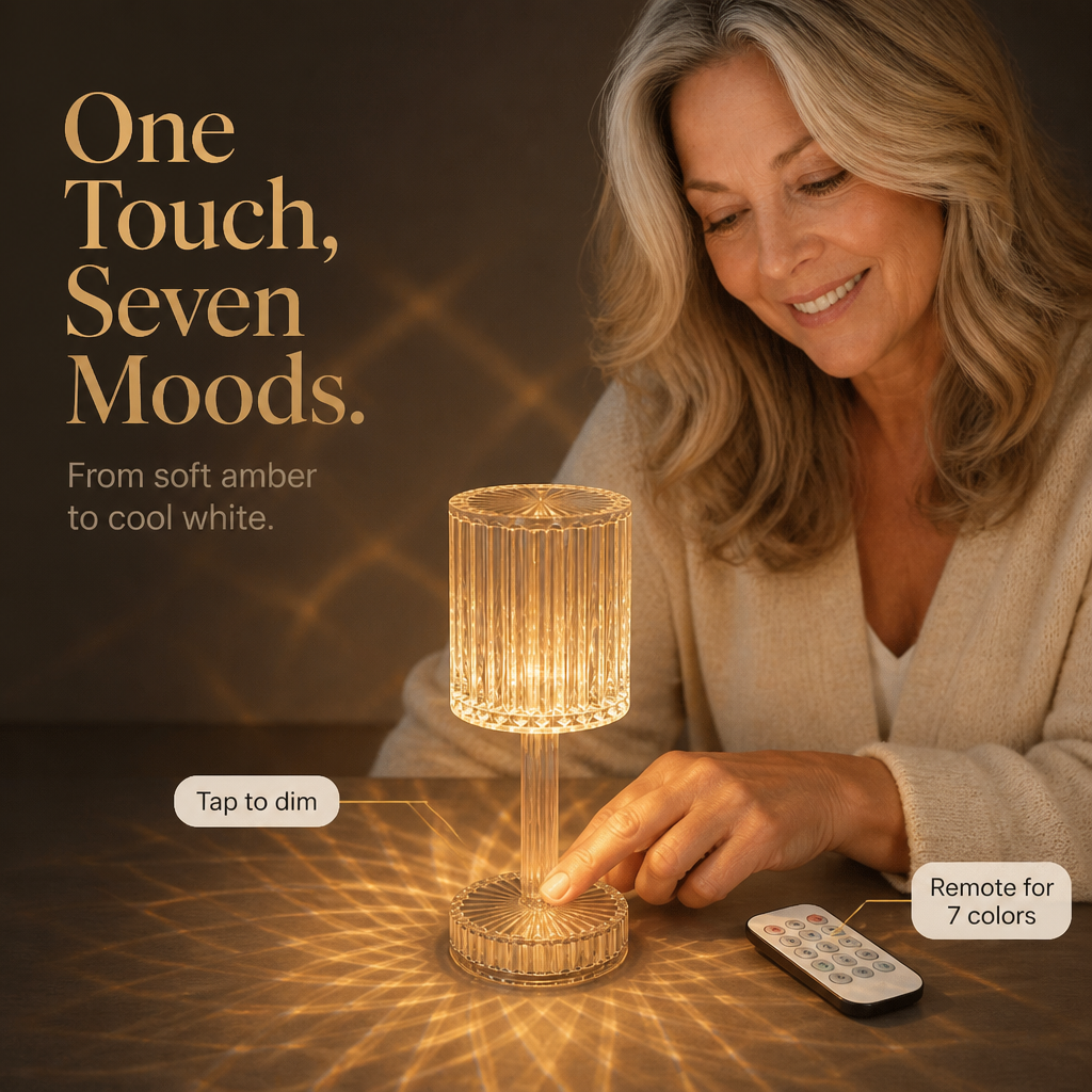 Faceva – Cordless Faceted Crystal Touch Table Lamp