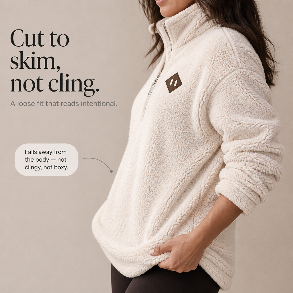 Wrapzo – Oversized Half-Zip Fleece Pullover