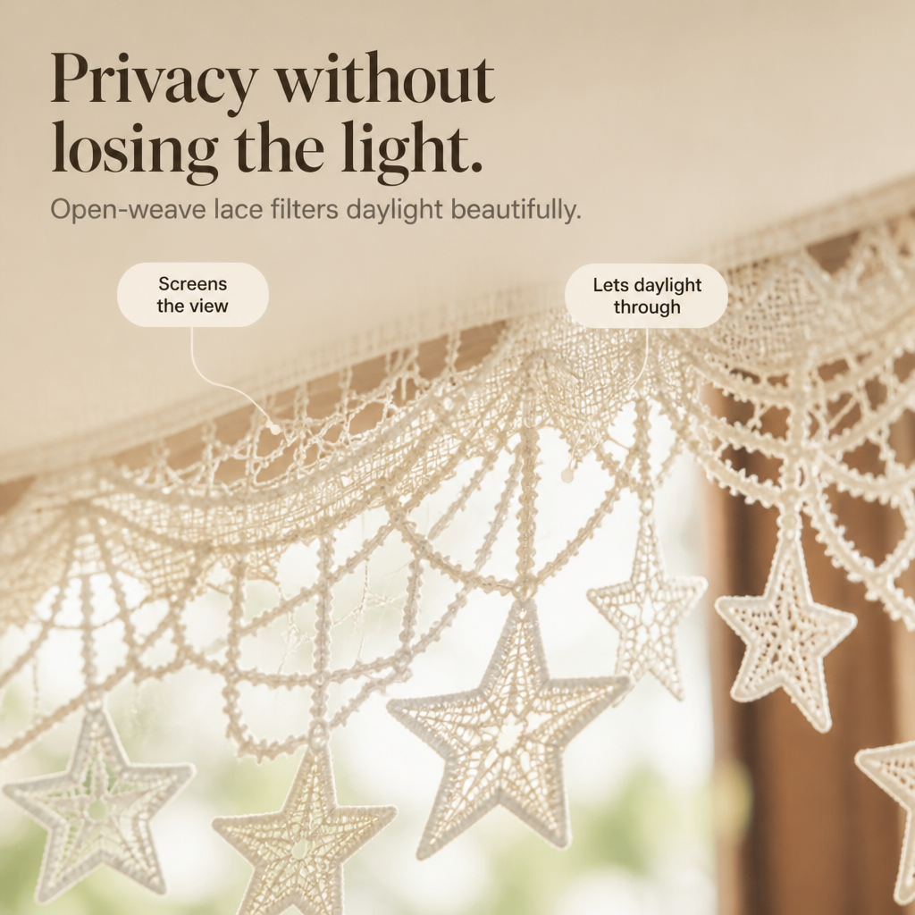 Starweave – Star Lace Arched Window Valance