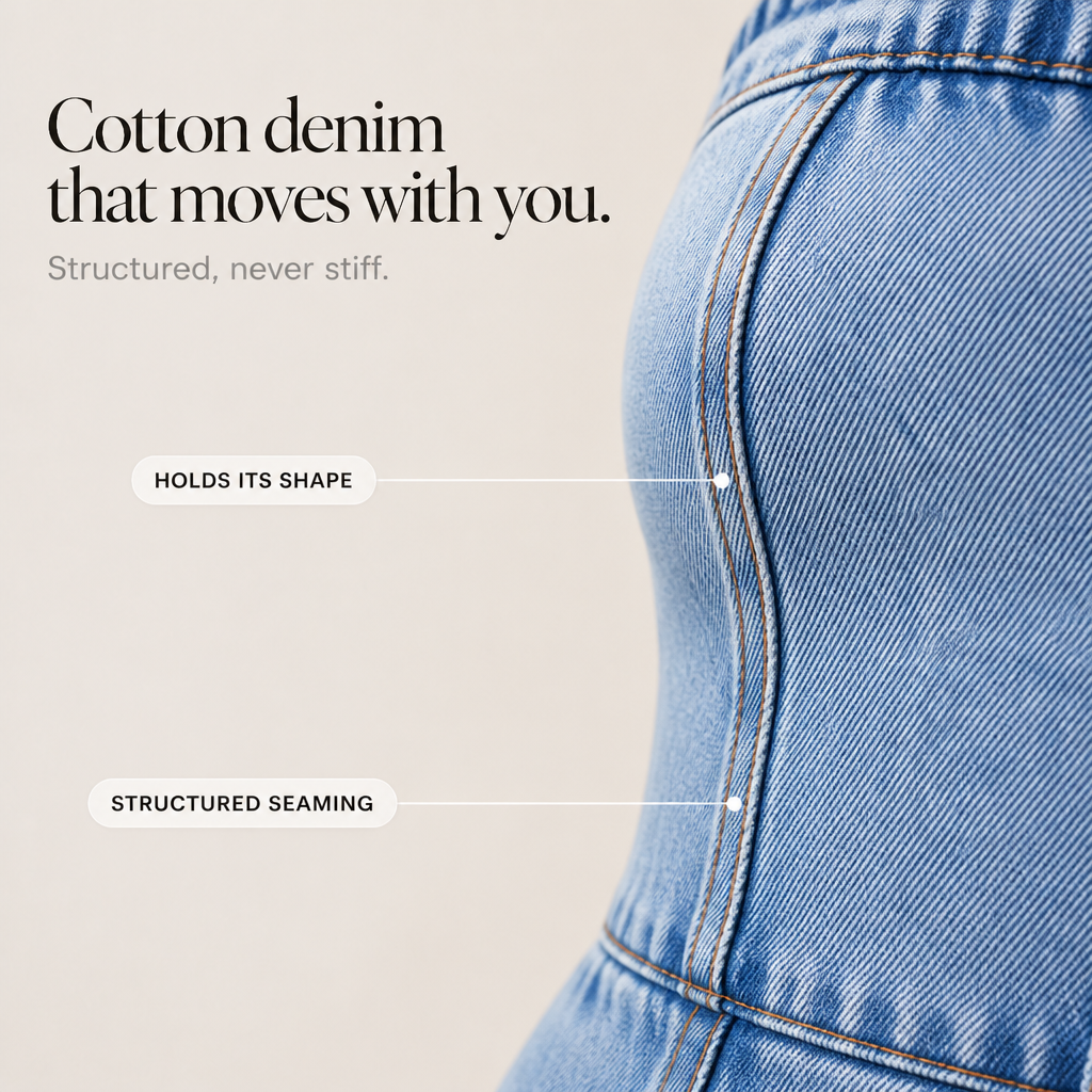 Wearbella – Wide Leg Spaghetti Strap Denim Jumpsuit