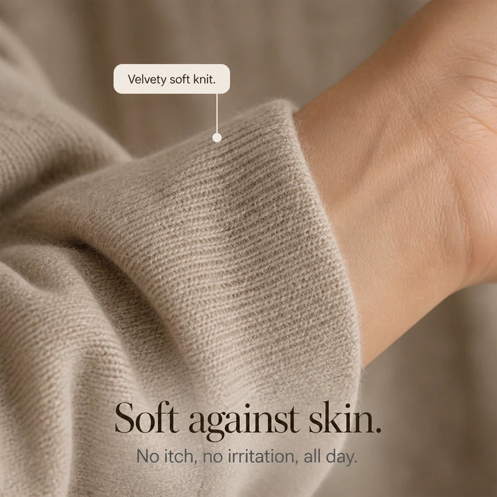 Layerelle – Contrast Mock-Neck Notched V-Neck Sweater