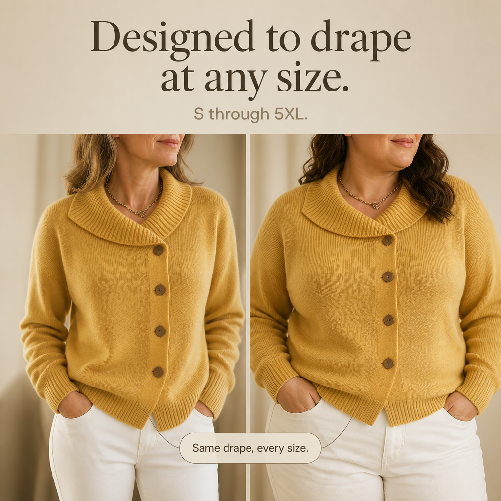 Draperie – Oversized Waterfall Collar Knit Cardigan