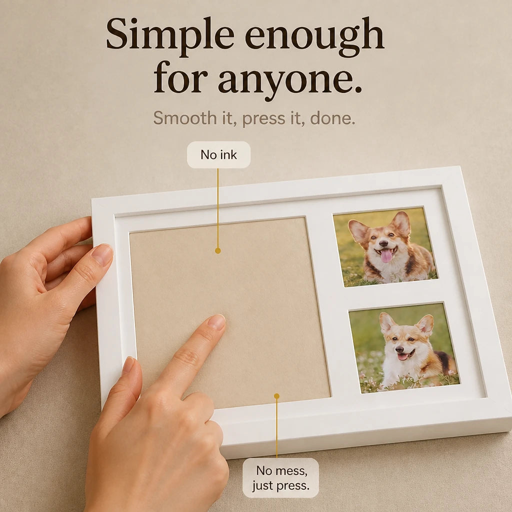 Pawprint Keepsake – Three-Window Paw Print Frame