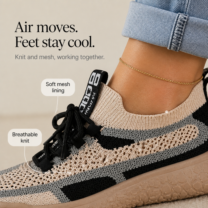 Vivelyn – Knit Upper Cushioned Sole Casual Sneakers