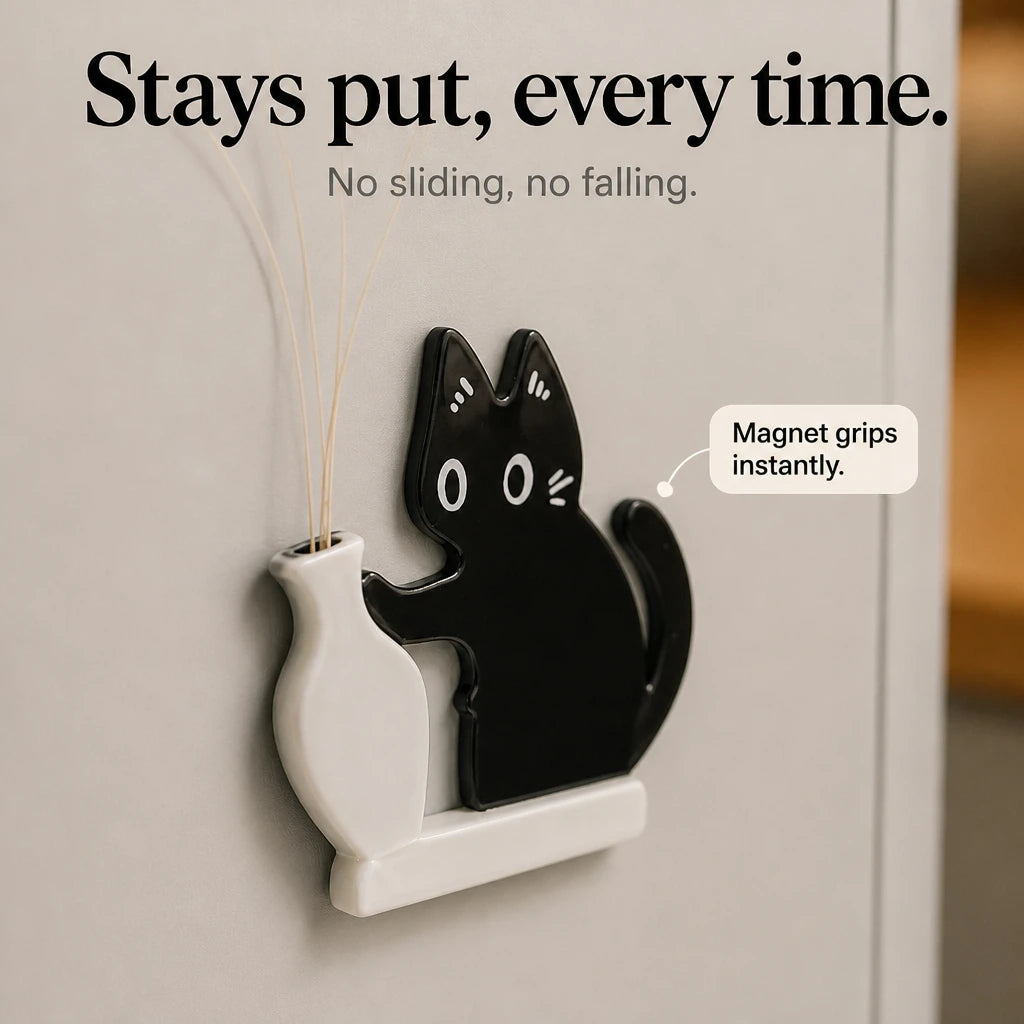 Whisker Whimsy – Magnetic Cat-Shaped Whisker Vase