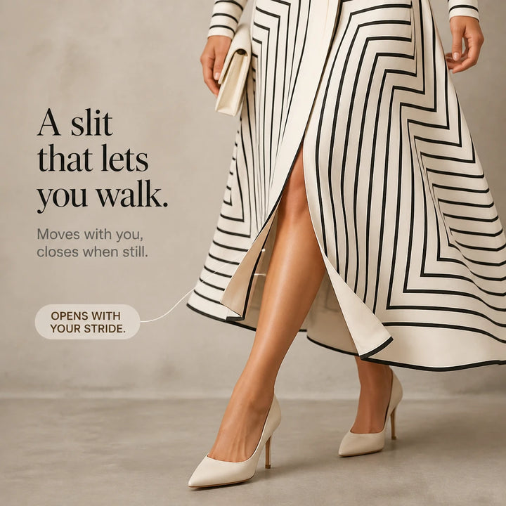 Linea Midi – Geometric Print Belted Shirt Dress