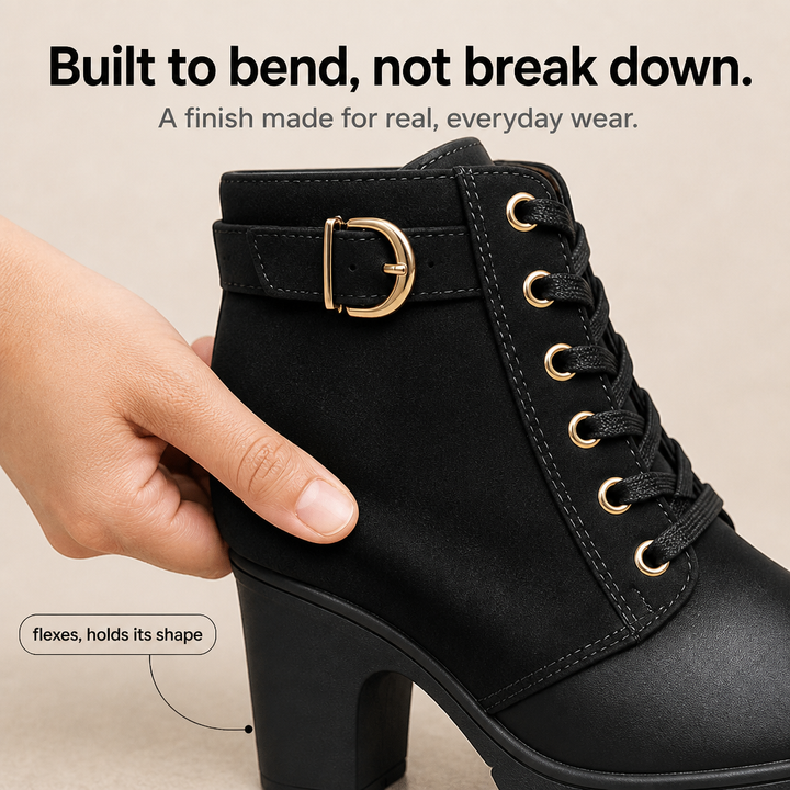 Steadē – Platform Sole Chunky Block Heel Ankle Boots