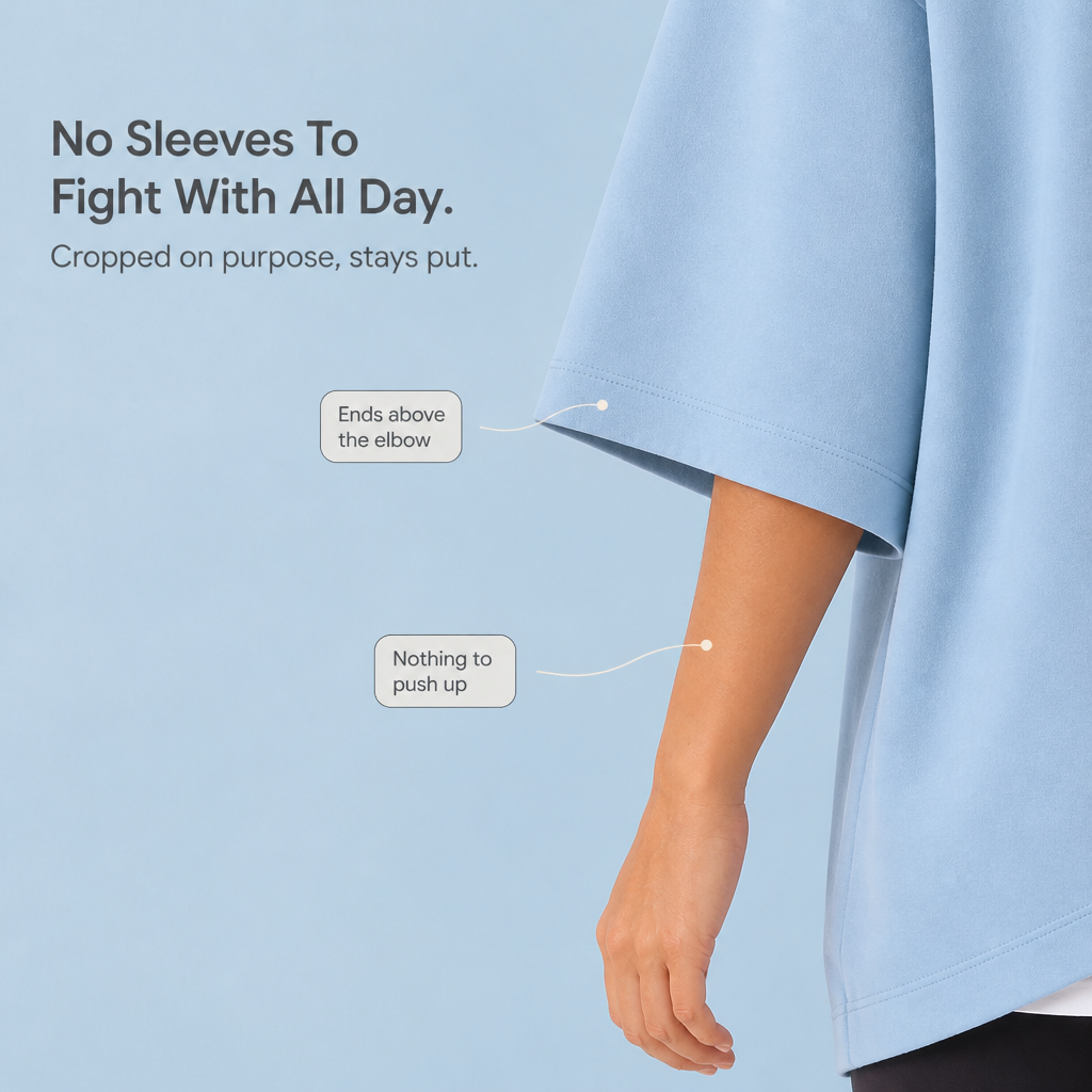 Wearlyn – Oversized Half-Sleeve Hooded Poncho Sweatshirt