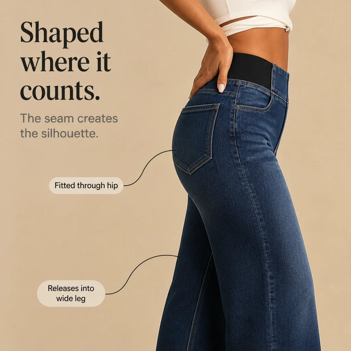 Easewide – High-Waisted Wide-Leg Stretch Jeans