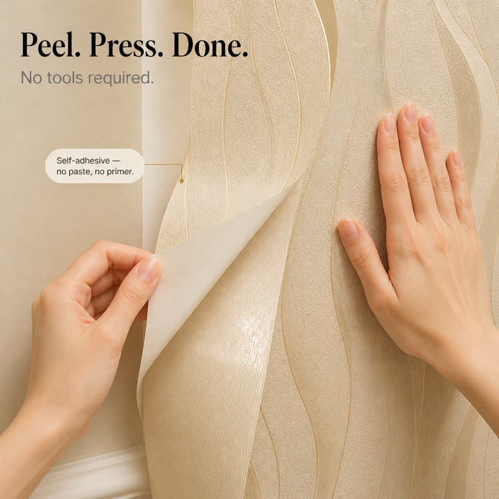 Veloura – 3D Wave Peel-And-Stick Wallpaper (2-Pack)