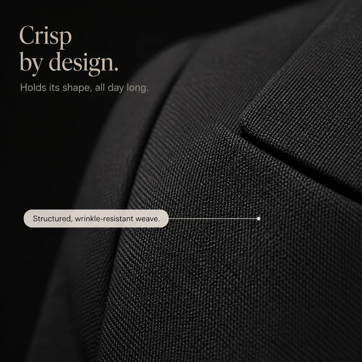 Velaire – Asymmetrical Wrap Linen-Look Blazer
