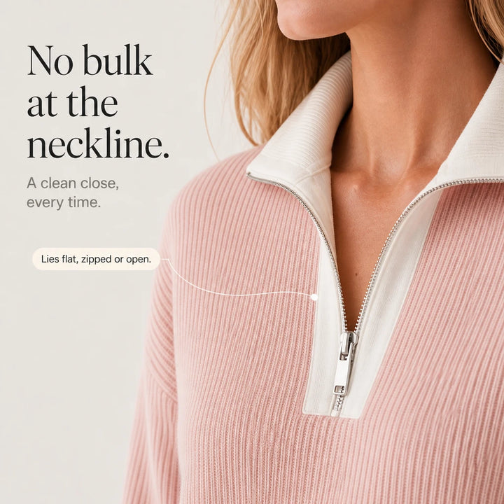 Willow Zip – Cable-Knit Half-Zip Sweater