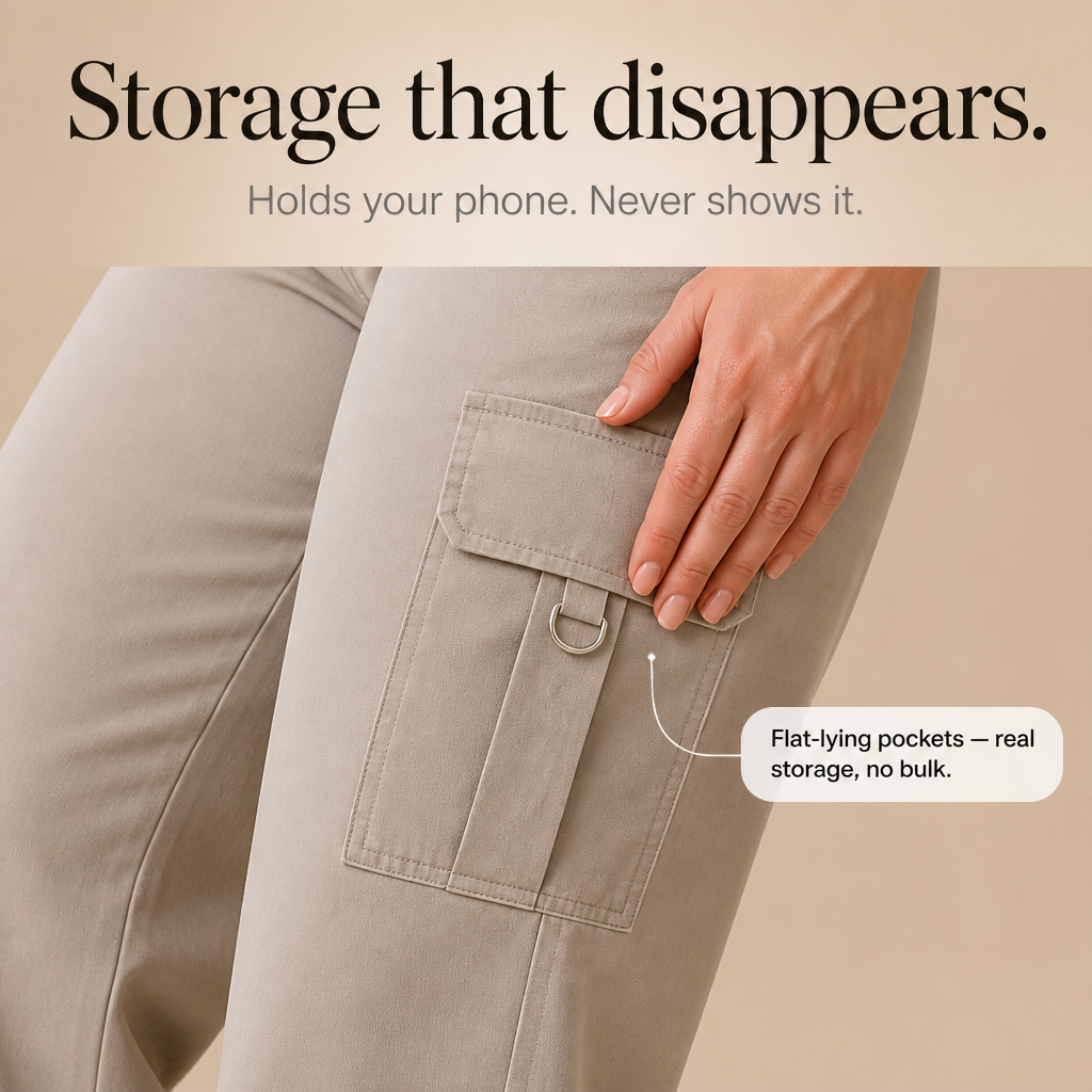 Waistline – High-Waisted Straight-Leg Cargo Pants