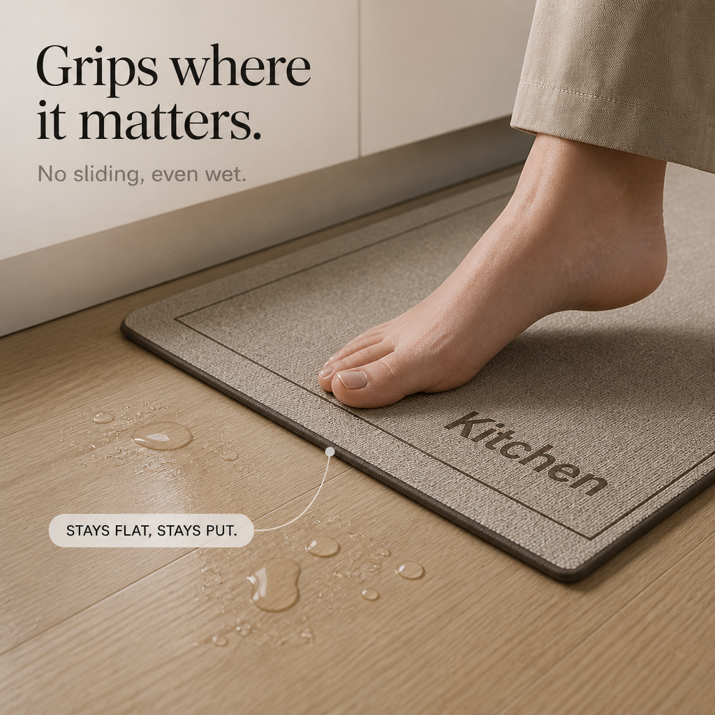Drymatt – L-Shaped Diatomite Quick-Dry Kitchen Mat