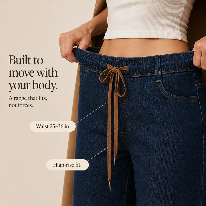 Tielora – Drawstring Waist Wide-Leg Jeans