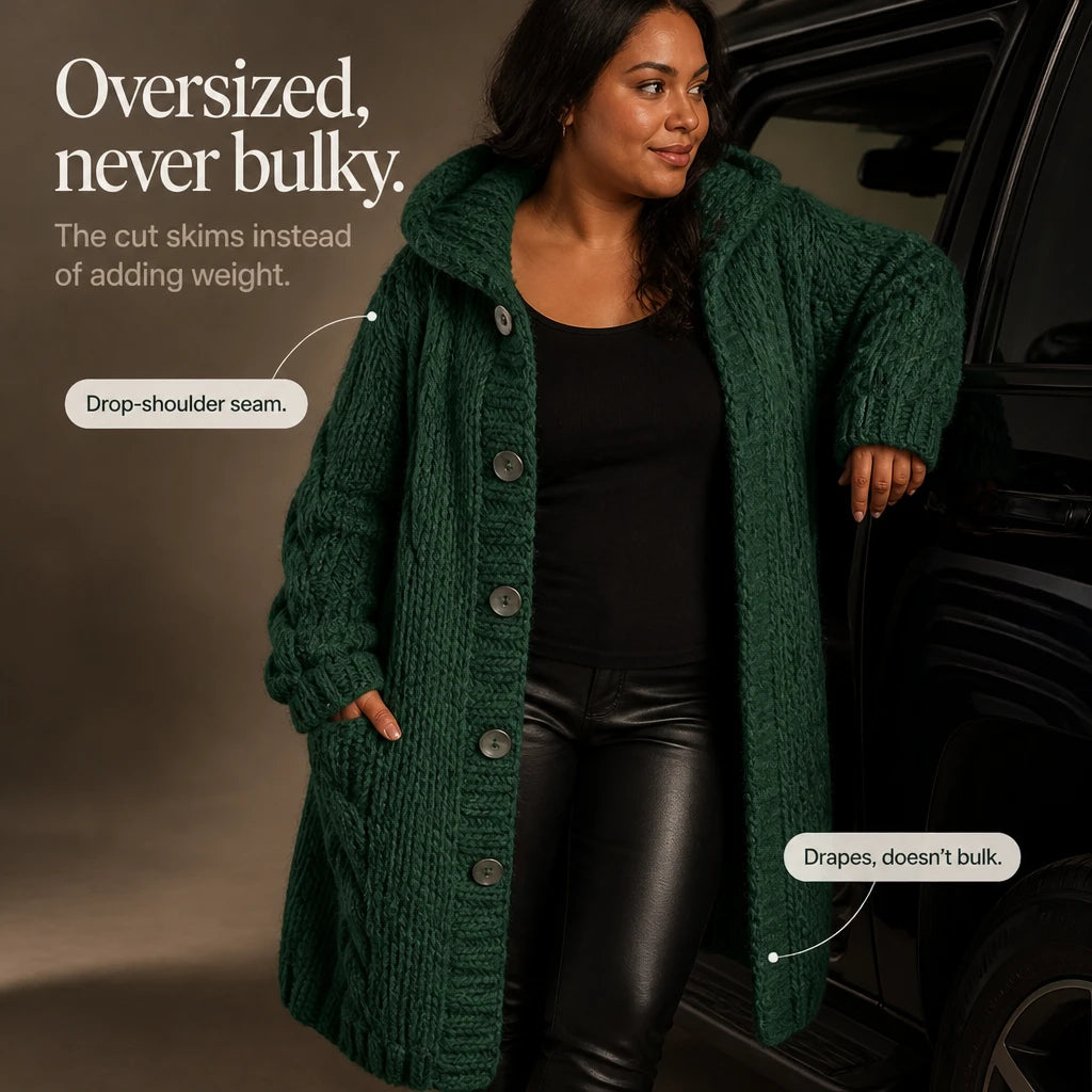 Cable & Clover – Chunky Cable-Knit Oversized Cardigan