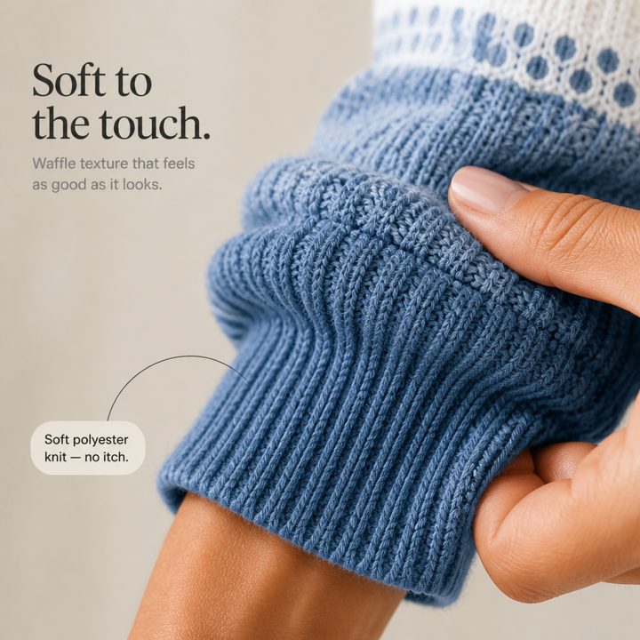 Waffleton – Layered Color-Block Waffle-Knit Henley Sweater
