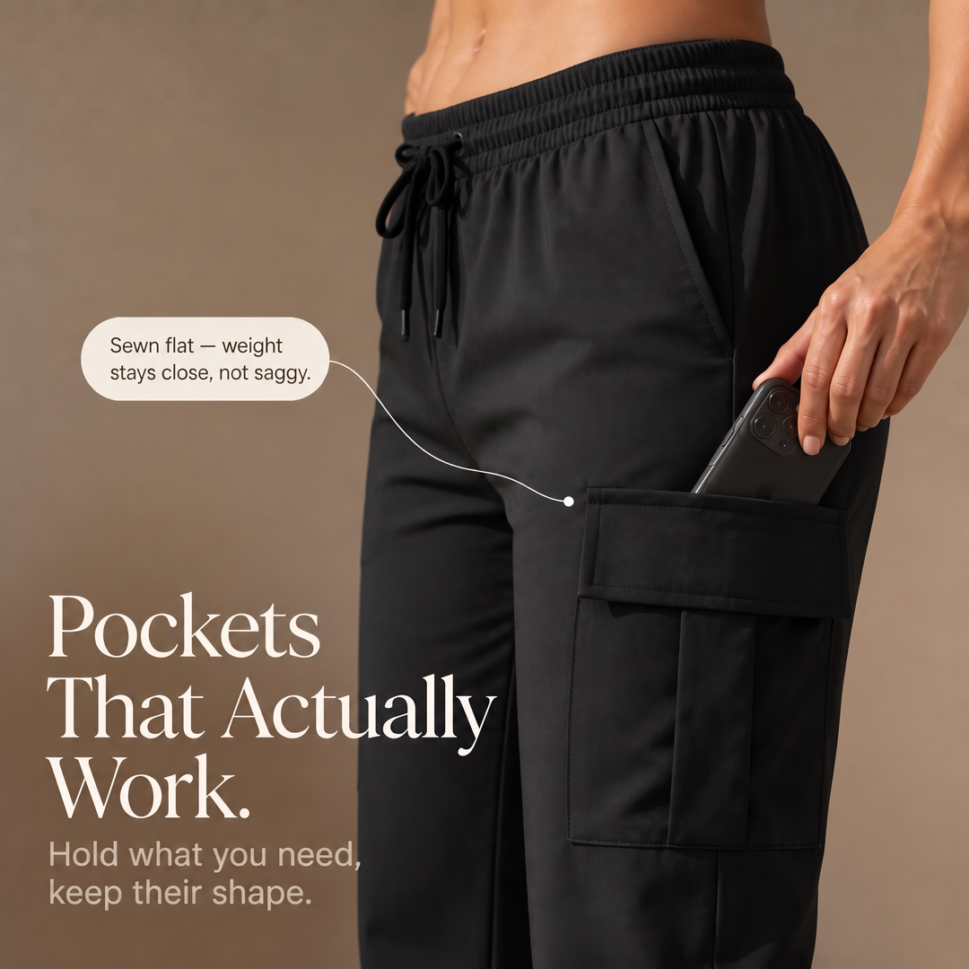 CargoEase – High-Waisted Wide-Leg Cargo Joggers