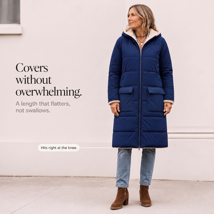 Veluna – Reversible Quilted Sherpa Winter Coat