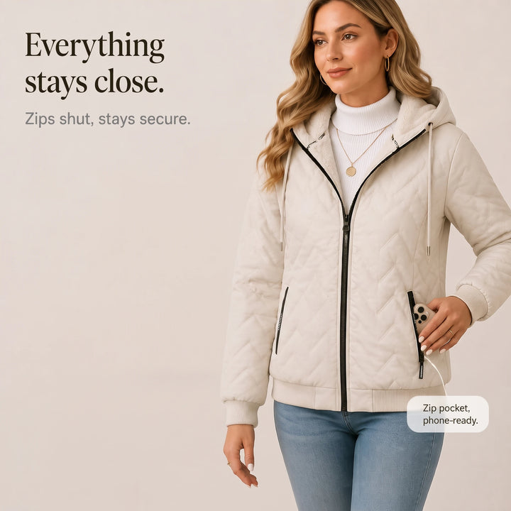Velora – Quilted Hooded Winter Jacket