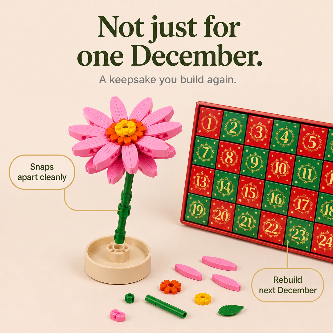 Advent Bloom – 24-Day Flower Building Block Advent Calendar