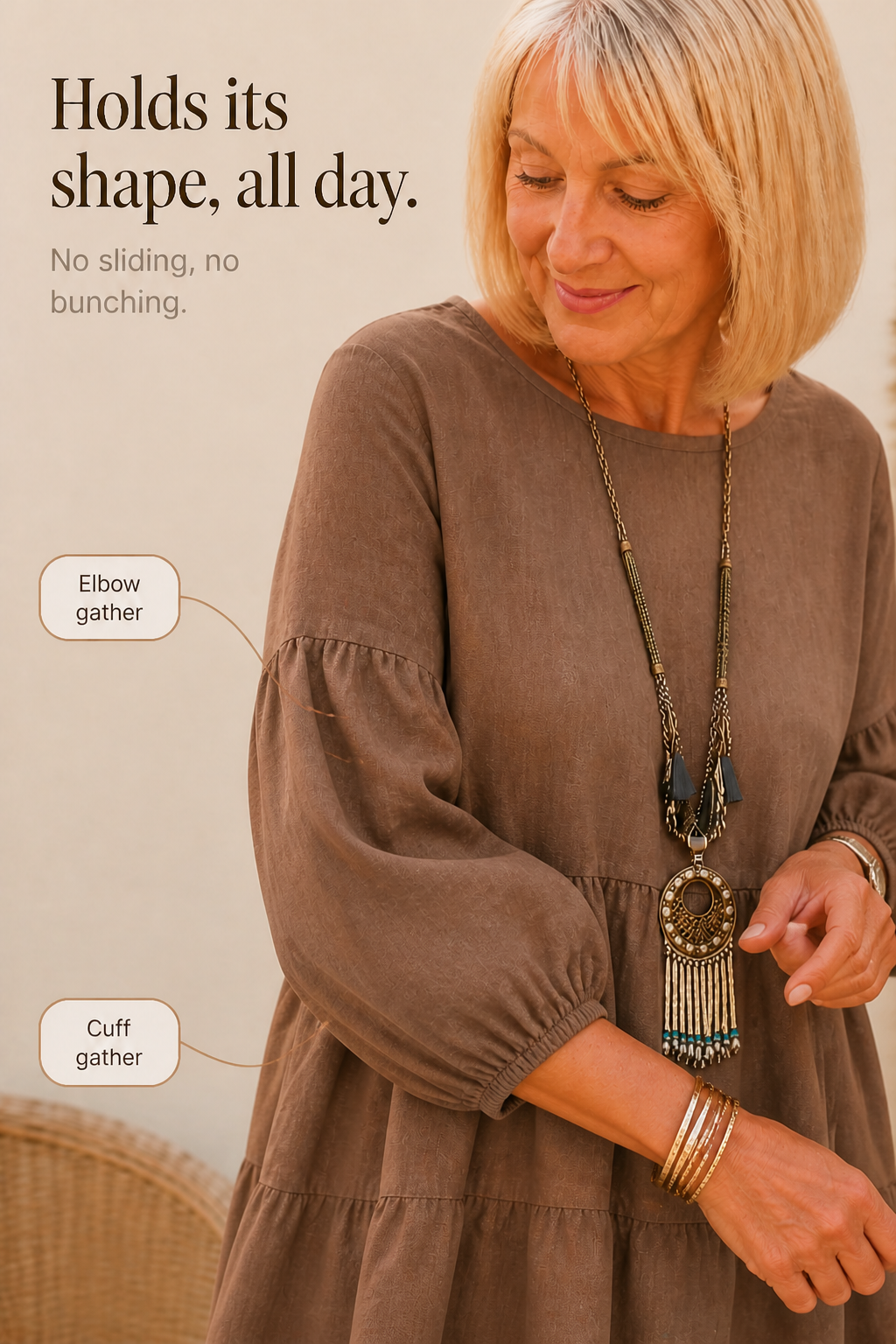 Lanterna – Embroidered Tiered Lantern Sleeve Blouse