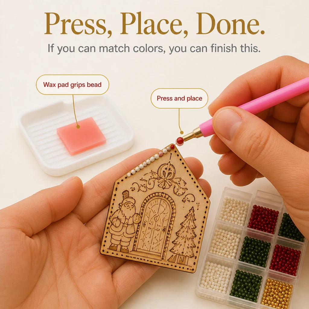 Hearthglint – 3D Wooden Diamond Painting Christmas House Kit