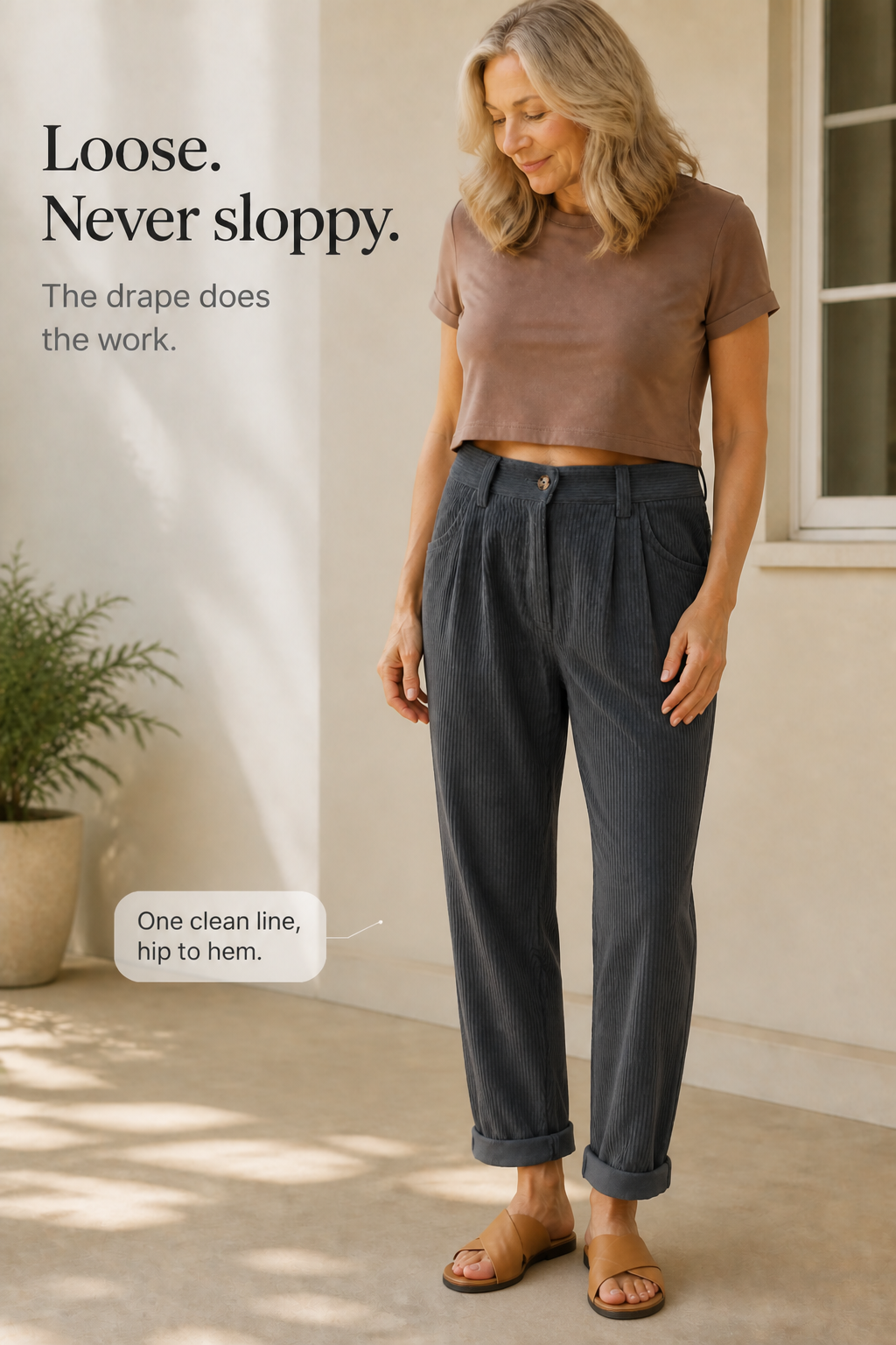 Linelle – Pleated High-Waisted Wide-Leg Trousers