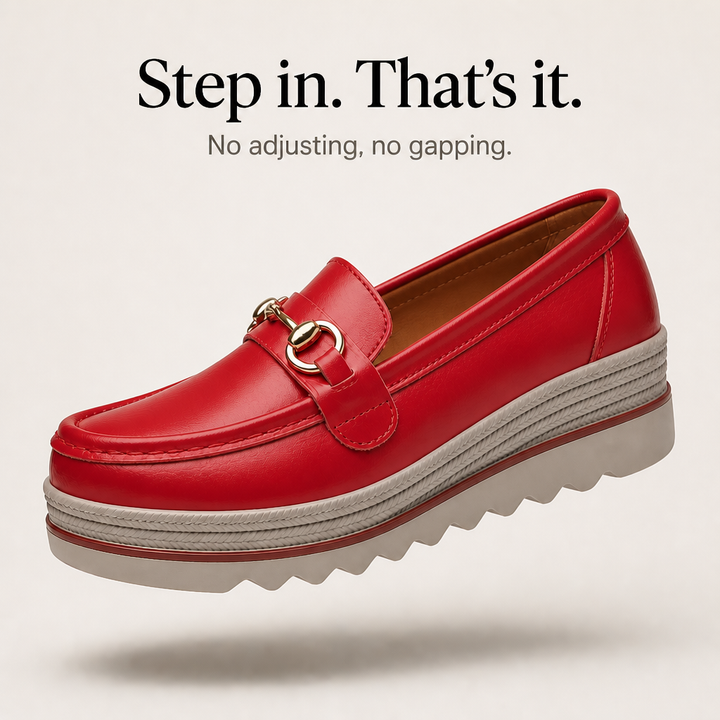 Clarelle – Steel-look Clasp Lug Sole Loafers