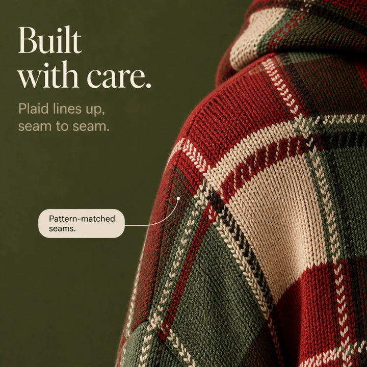 Overa – Plaid Knit Hooded Sweater