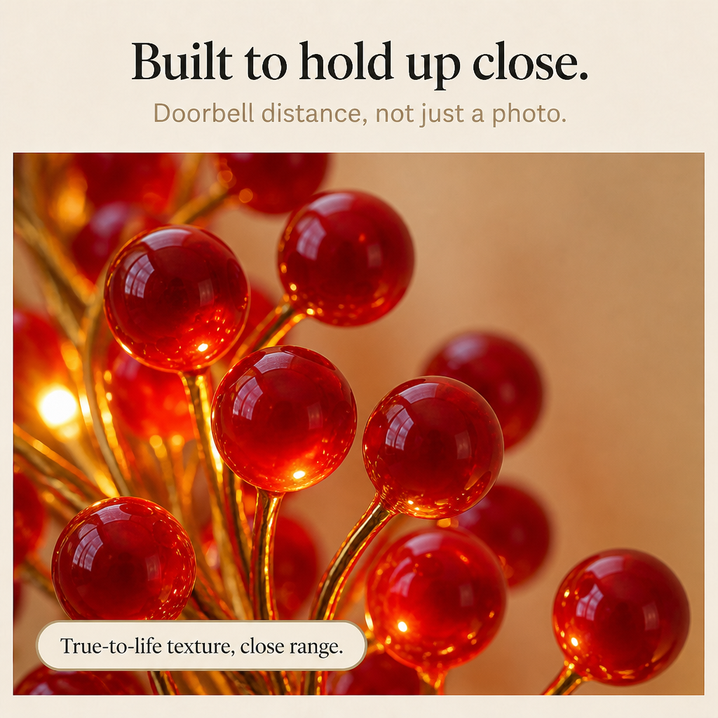 Glowberry – Berry-Diffused Warm Glow LED Wreath