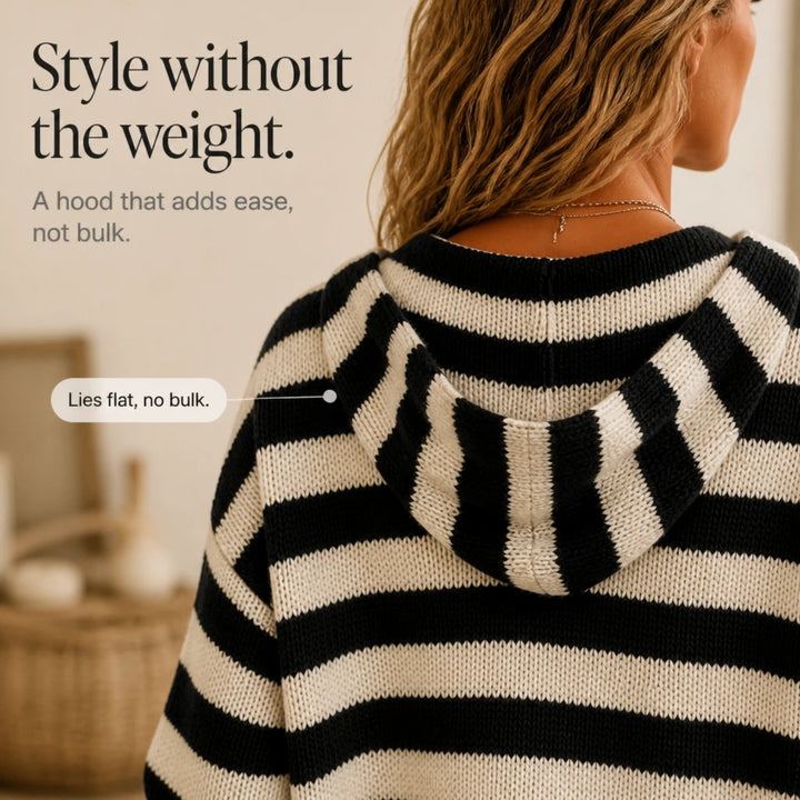 Stripa – Striped Hooded Knit Cardigan