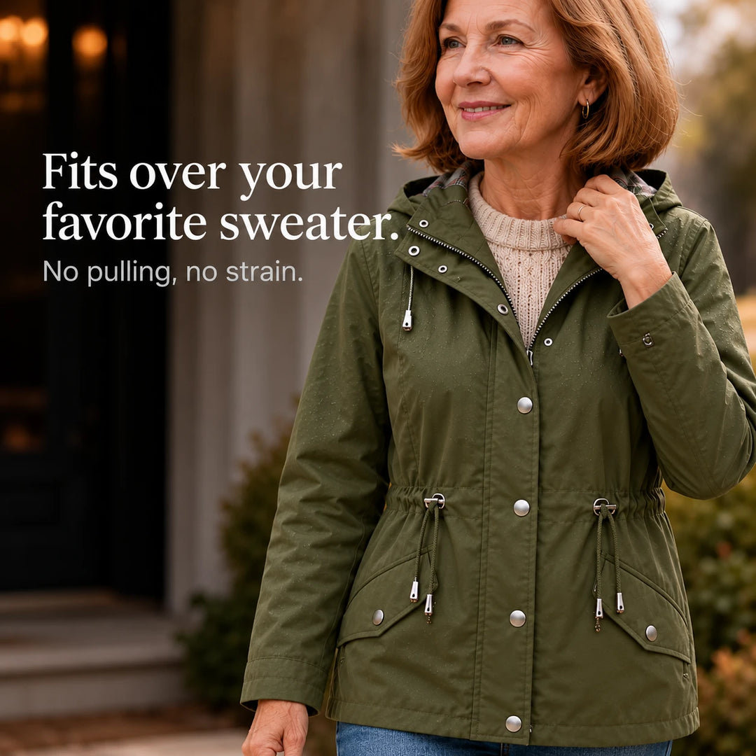 Plaidwell – Detachable Hood Adjustable Waist Rain Jacket