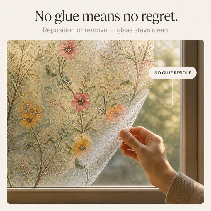 Lumiella – Embossed Floral Stained-Glass Window Film