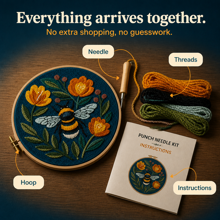 Blossom & Bumble – Bumblebee Punch Needle Kit