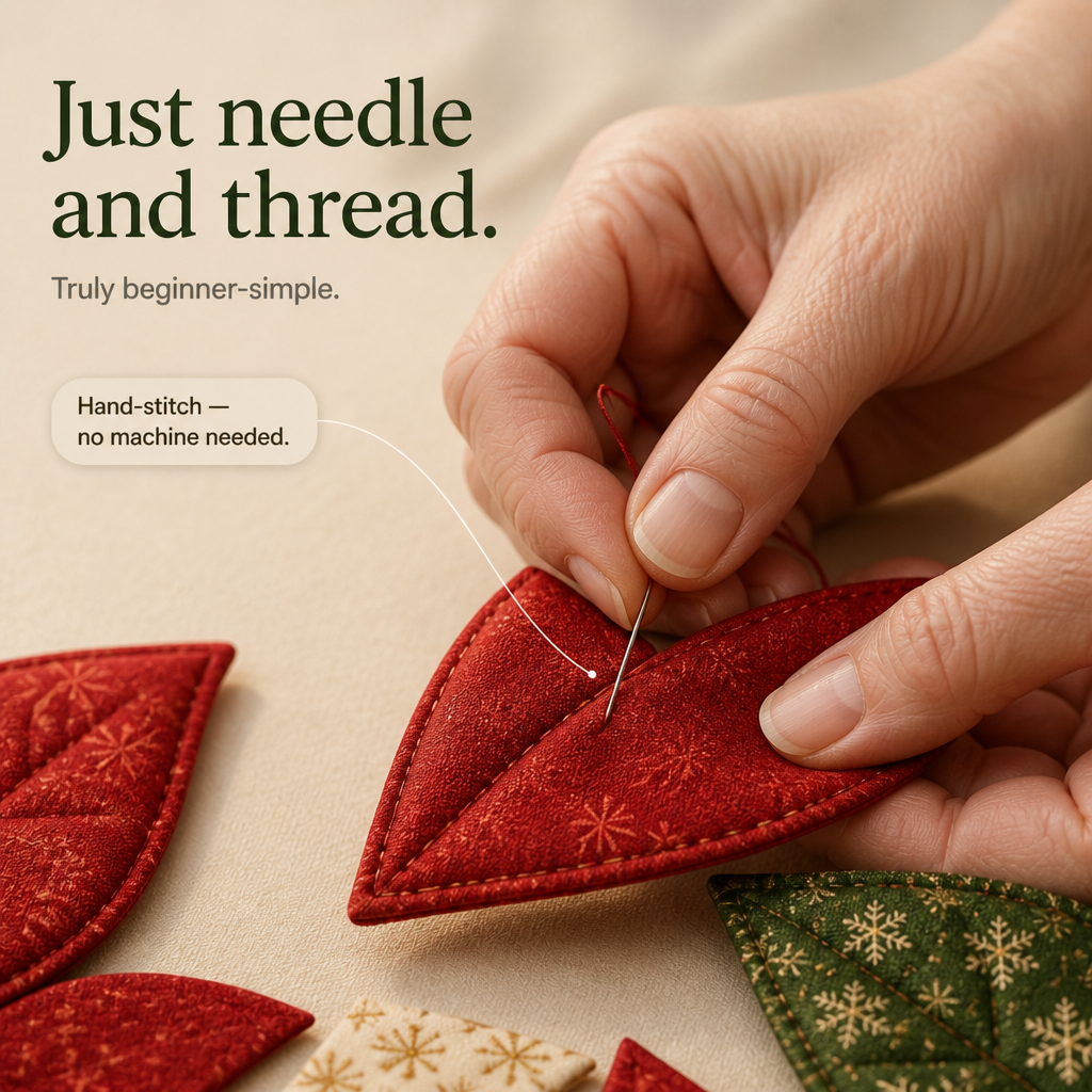 Stitchmas Bow Kit – DIY Fabric Santa Ornament Sewing Kit