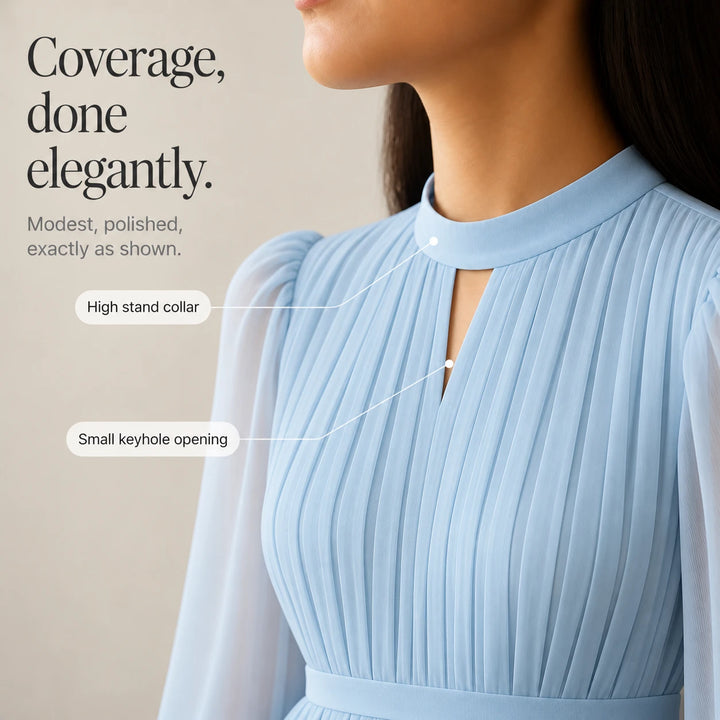 Florenza – Pleated Asymmetrical Ruffle Midi Dress