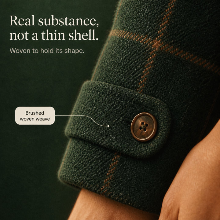 Wearbella – Plaid Two-Button Oversized Wool-Look Coat